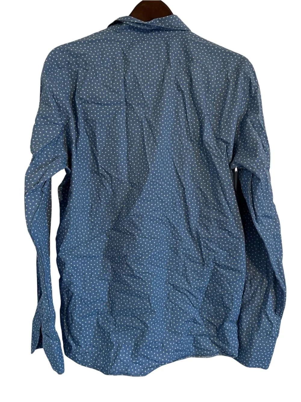 J. Crew Blue Star Cotton Button-Up Shirt Size Large